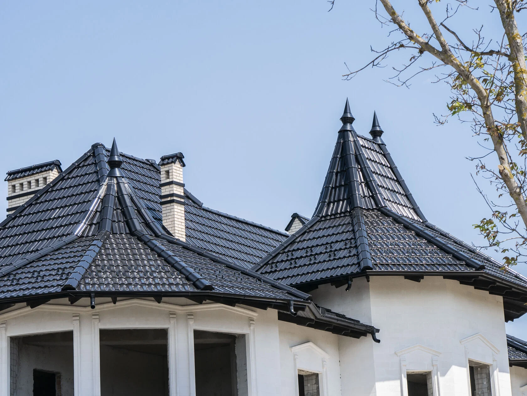 Керамическая черепица, Creaton Rapido, чёрный глянец, Кожушна, Страшены