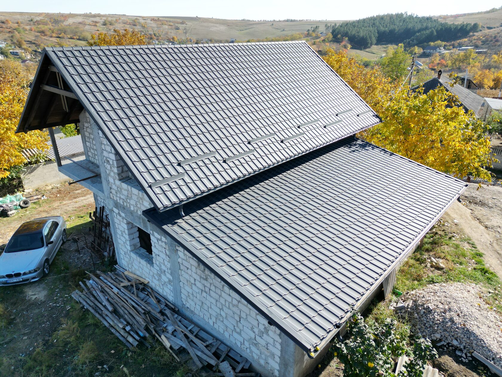 Țiglă metalică, Arctica, SSAB Suedia, RAL 7016, Sociteni, Ialoveni