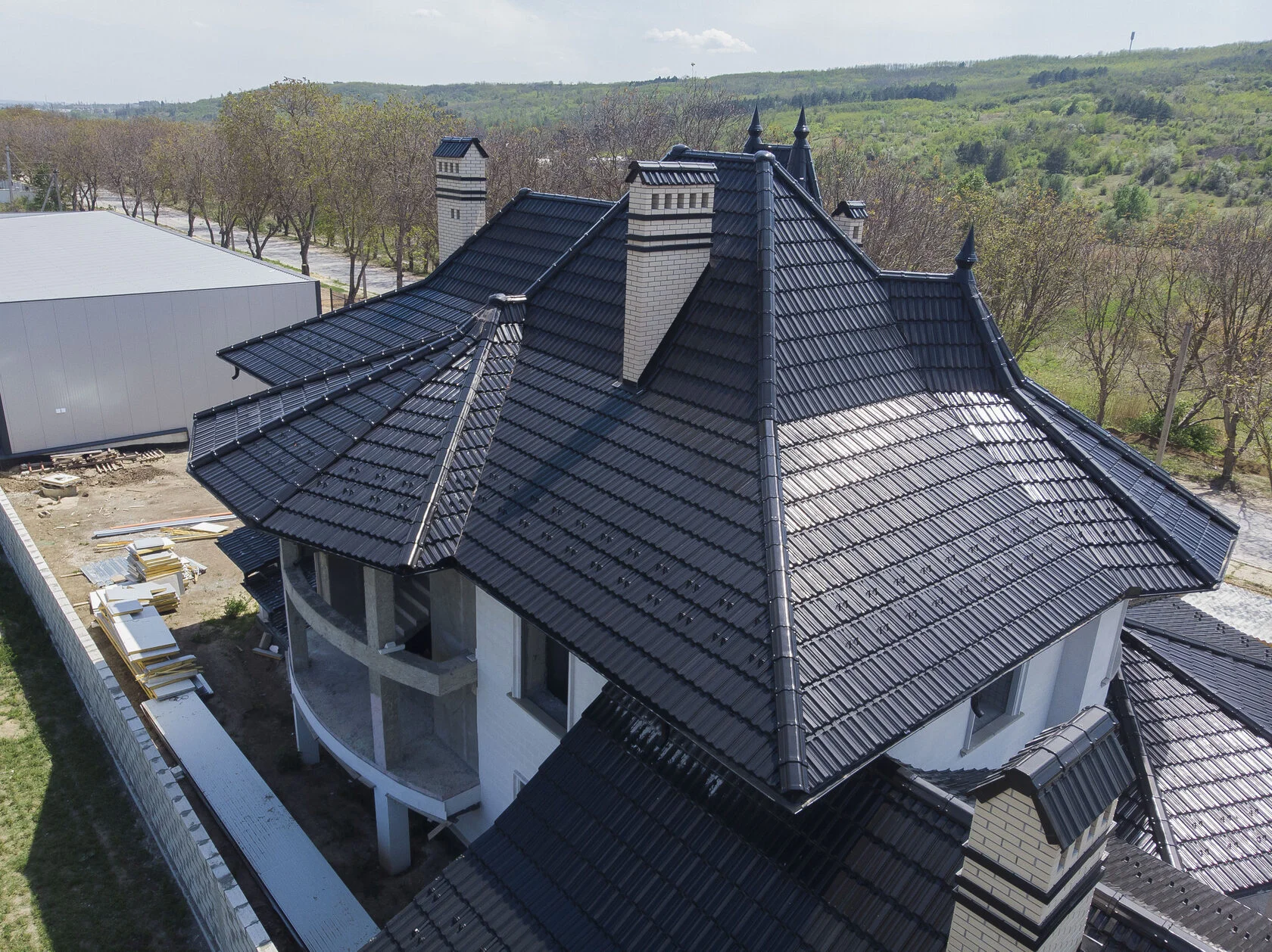 Керамическая черепица, Creaton Rapido, чёрный глянец, Кожушна, Страшены