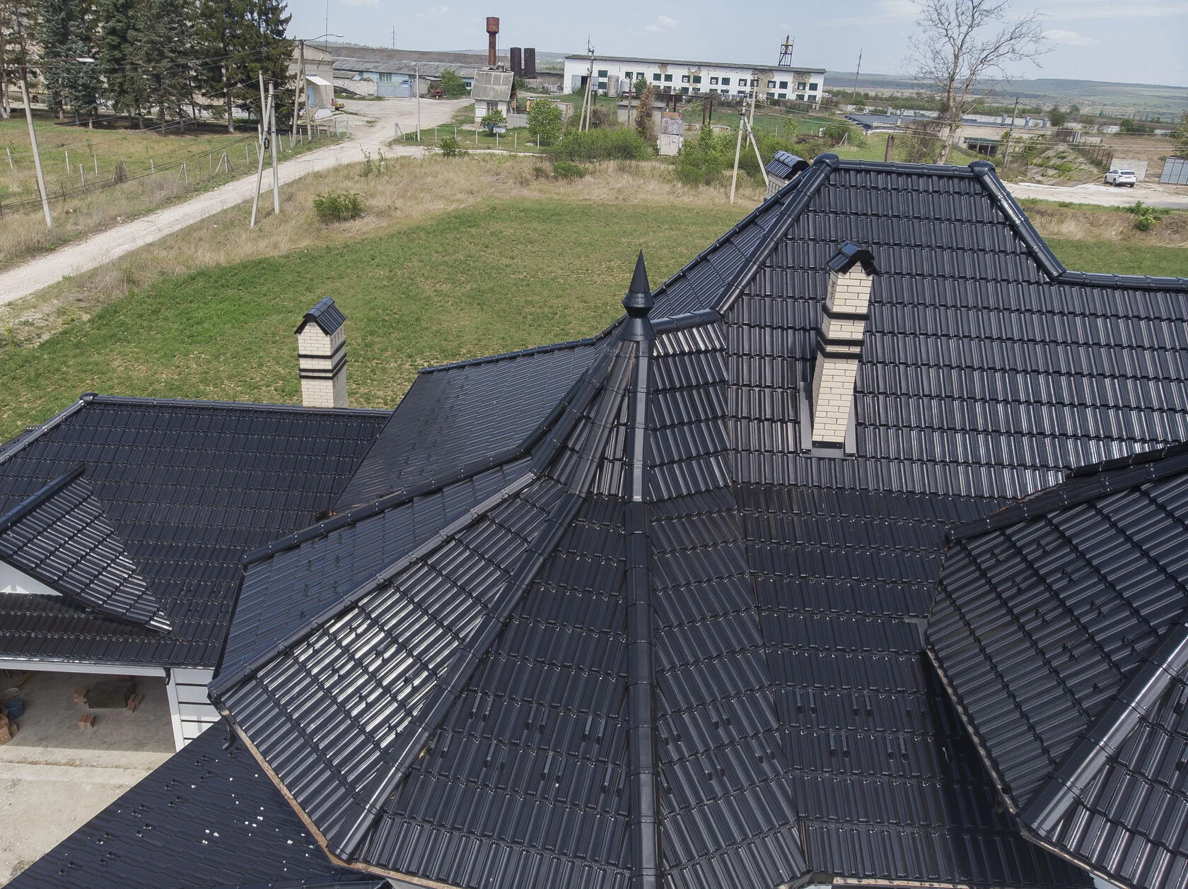 Керамическая черепица, Creaton Rapido, чёрный глянец, Кожушна, Страшены