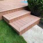 Terasă cu decking din lemn plastifiat WPC, ﻿satul Goianul Nou, comuna Stăuceni, mun. Chișinău