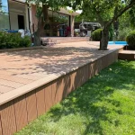 Terasă cu decking din lemn plastifiat WPC, ﻿satul Goianul Nou, comuna Stăuceni, mun. Chișinău