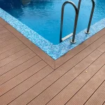 Terasă cu decking din lemn plastifiat WPC, ﻿satul Goianul Nou, comuna Stăuceni, mun. Chișinău