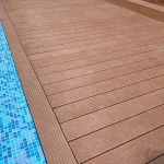 Terasă cu decking din lemn plastifiat WPC, ﻿satul Goianul Nou, comuna Stăuceni, mun. Chișinău