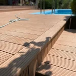 Terasă cu decking din lemn plastifiat WPC, ﻿satul Goianul Nou, comuna Stăuceni, mun. Chișinău