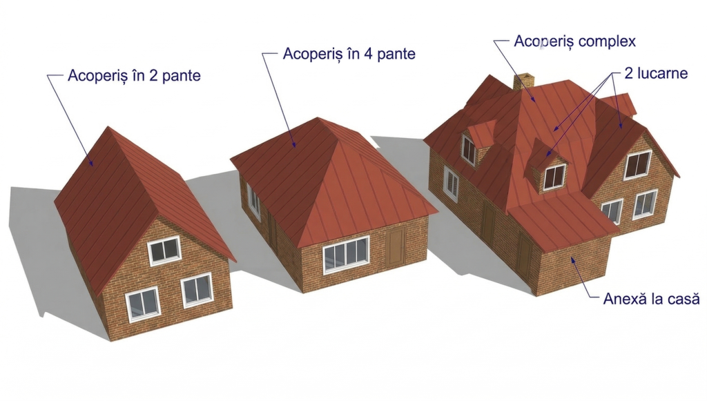 Acoperiș simplu în 2 sau în 4 pante, sau unul complex? Cum alegi forma acoperișului?