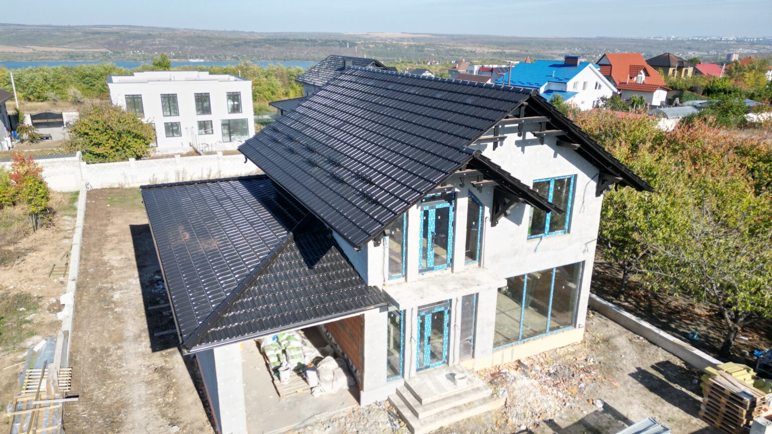 Acoperiș din țiglă ceramică SwissporTon, Rapido, Negru Luci