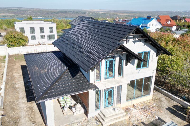 Acoperiș din țiglă ceramică SwissporTon, Rapido, Negru Luci