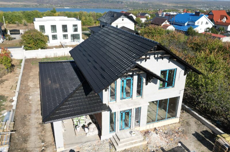 Acoperiș din țiglă ceramică SwissporTon, Rapido, Negru Luci