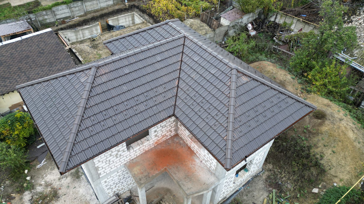 Acoperiș din țiglă ceramică, SwissporTon, Rapido, Maro închis